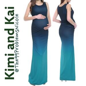 Kimi and Kai Women's Sonia Ombré Maternity Maxi Dress
